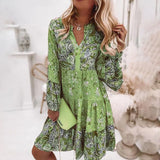 Women Vintage Floral Dress Spring Fashion