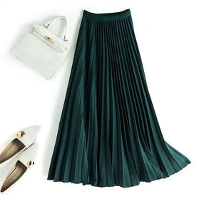 Long Pleated Skirts for Women  Spring Midi Skirt