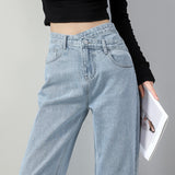  Women Jeans Straight Casual Korean Famale Fashion