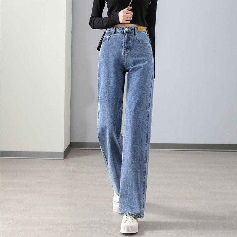  Women Jeans Straight Casual Korean Famale Fashion