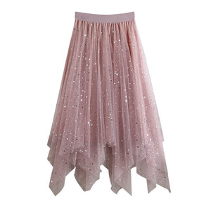 Irregular Glitter Skirts Women