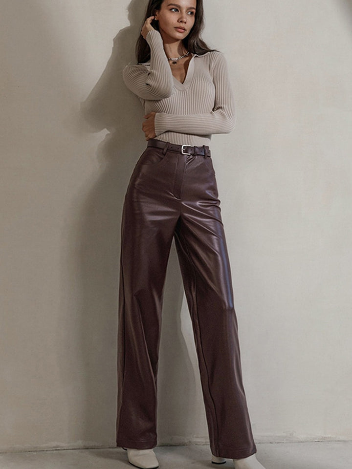  Women Zipper Pocket Soft Long Pant