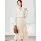  Pleated Skirts High Waist Solid Color Ladies Office Clothes Skirts