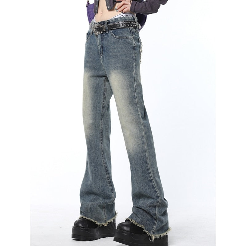 Wide Leg Jeans Female Denim Pants