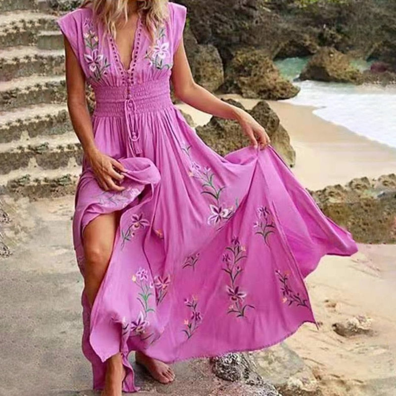 Floral Print Beach Dress 