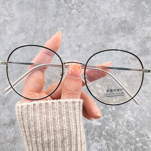 Vintage Classic Anti-Blue Light Glasses Oval Metal Frame Brand Designer Fashion Round Metal Optical Frames Computer Glasses