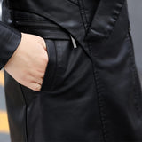 Faux Leather Biker Jacket Female With Belt