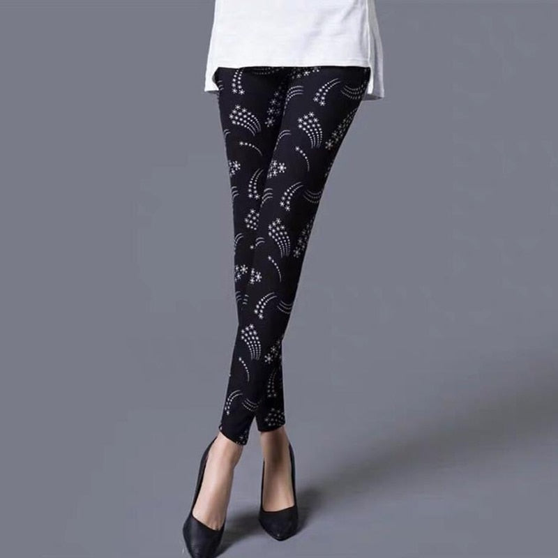 Print Leggings For Women Elastic Design Vintage Leggings