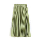  Pleated Skirts High Waist Solid Color Ladies Office Clothes Skirts