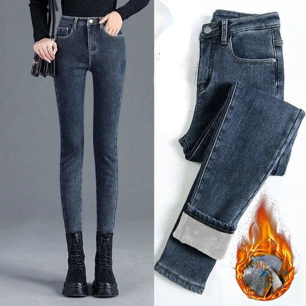  Women mom Jeans blue gray black Woman High Elastic