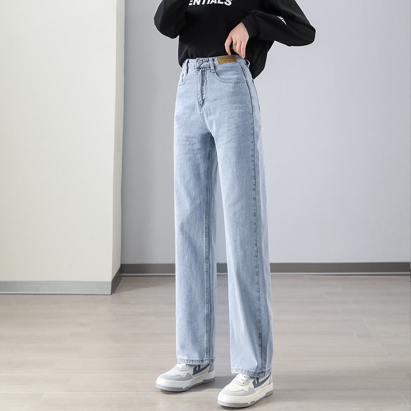  Women Jeans Straight Casual Korean Famale Fashion