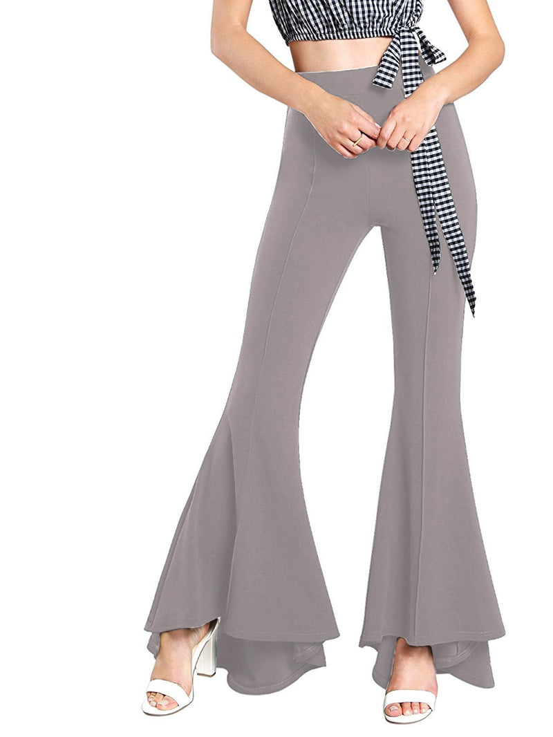  Flare Pants Elastic High Waist Pants Wide Leg Woman Pants