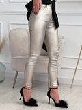 Winter Gold Silver Fashion Lady Trousers