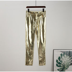 Winter Gold Silver Fashion Lady Trousers