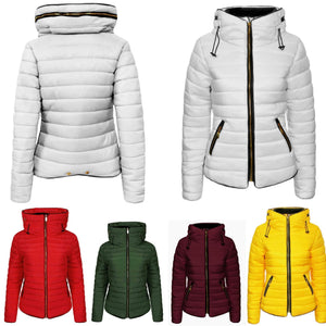 Women's Quilted Padded Puffer Jacket Ladies Bubble  Hoody Coat