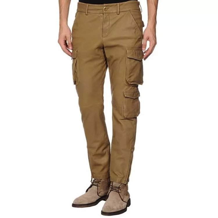 Mens Soft Pure Leather Cargo Pant