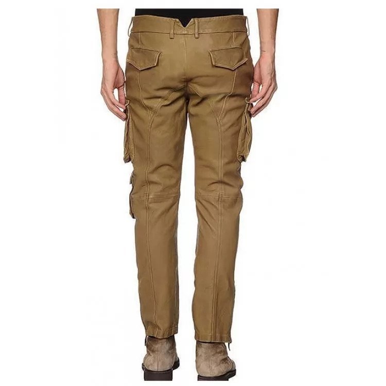 Mens Soft Pure Leather Cargo Pant