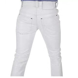 Fashion Tight Tube White Leather Trouser Jeans Pants