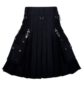 Gothic Kilt Detachable Pockets Modern Gothic Fashion Kilt Active Men