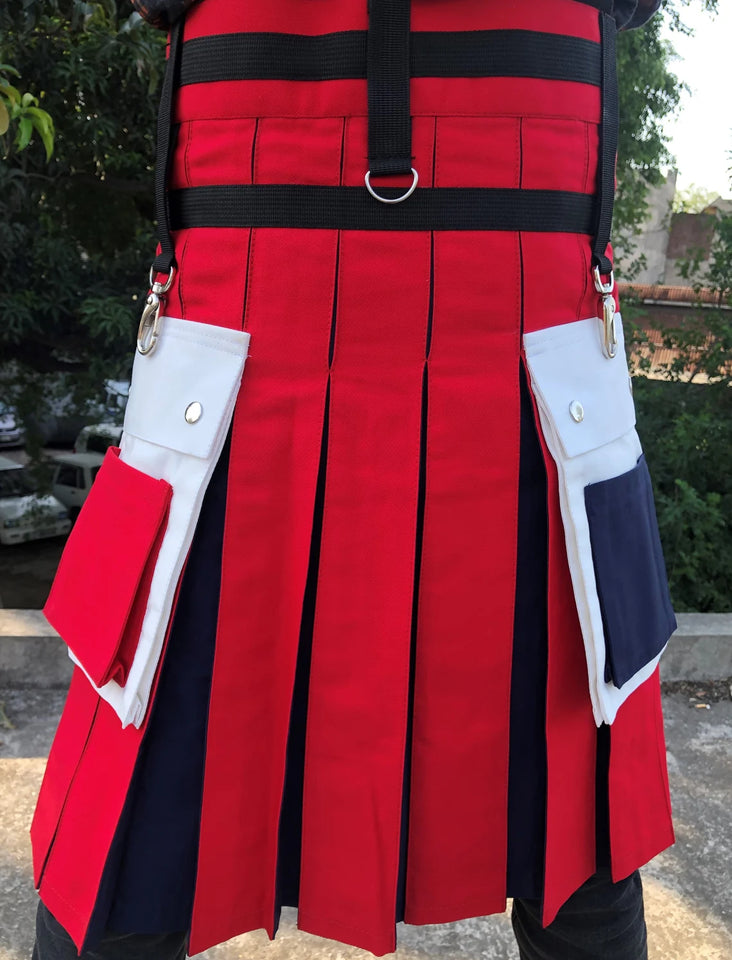 French Flag Custom Made Utility Kilt Scottish Kilts For Men