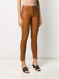 Brand new Women Genuine Lambskin Trousers Tan colour Real Leather Skinny Pants Designer Leggings - Fashions Garb