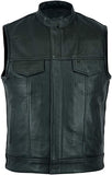 Men's Motorcycle Leather Waistcoat Vest