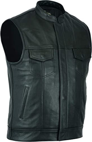 Men's Motorcycle Leather Waistcoat Vest