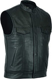 Men's Motorcycle Leather Waistcoat Vest