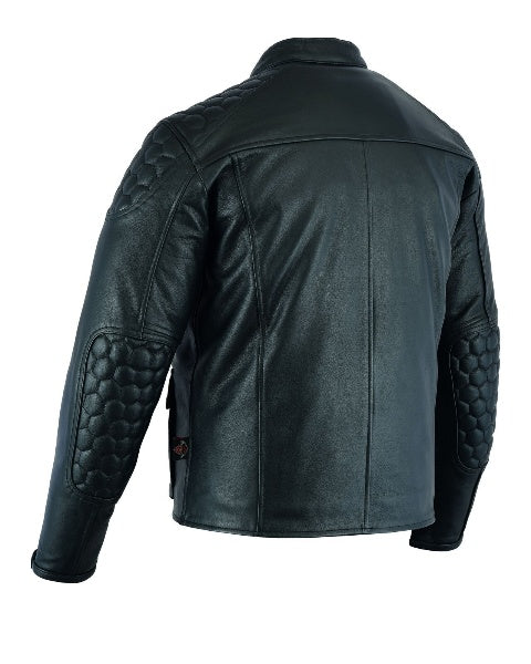 Leather Motorbike Motorcycle Men's Jacket Quality Stitched Biker With CE Armour - Fashions Garb