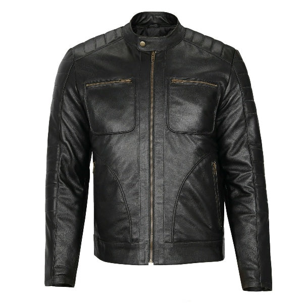 Men's Vintage Leather Jacket Slim Fit Biker Jacket for men – Fashions Garb