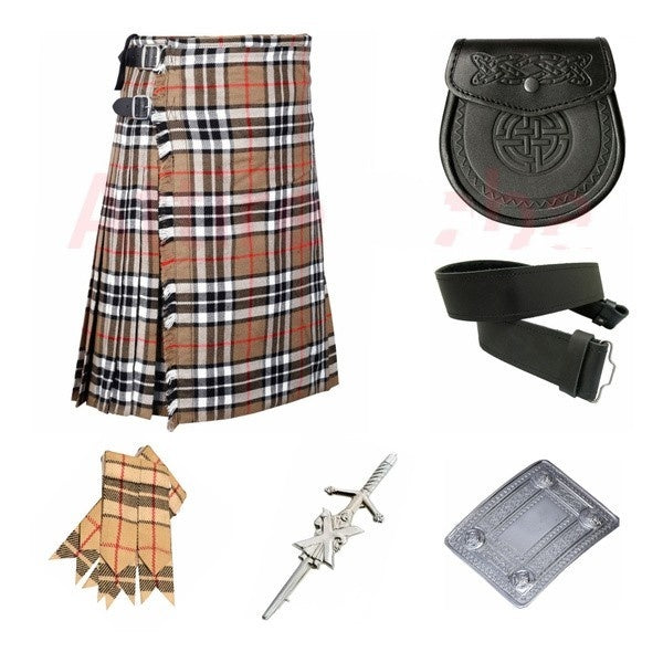 Men's Traditional highland 5 yard Campbell Thompson kilt set outfit