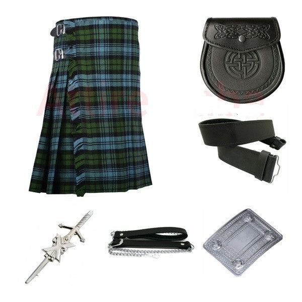 Men's Traditional highland 5 yard Campbell Ancient kilt set outfit