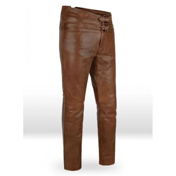 Handmade Soft Brown Leather Pants for men