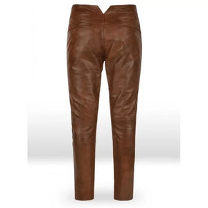 Handmade Soft Brown Leather Pants for men