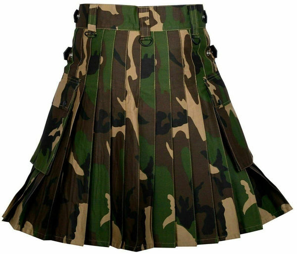 Men's Army Camo Utility Tactical Duty Kilt