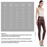 Women Leather Pants Red Jeans Casual Style Pant Real Trousers 