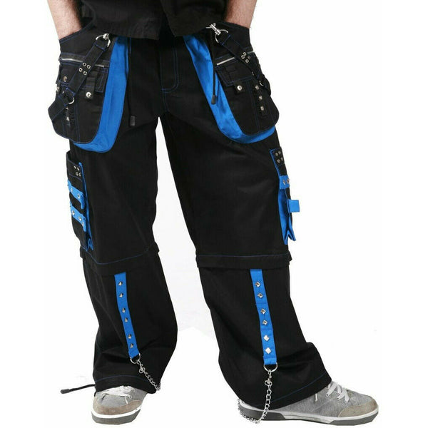 Gothic Bondage Trouser Blue Thread Cyber Punk Shorts Metal Studs Tripp Mens Pant