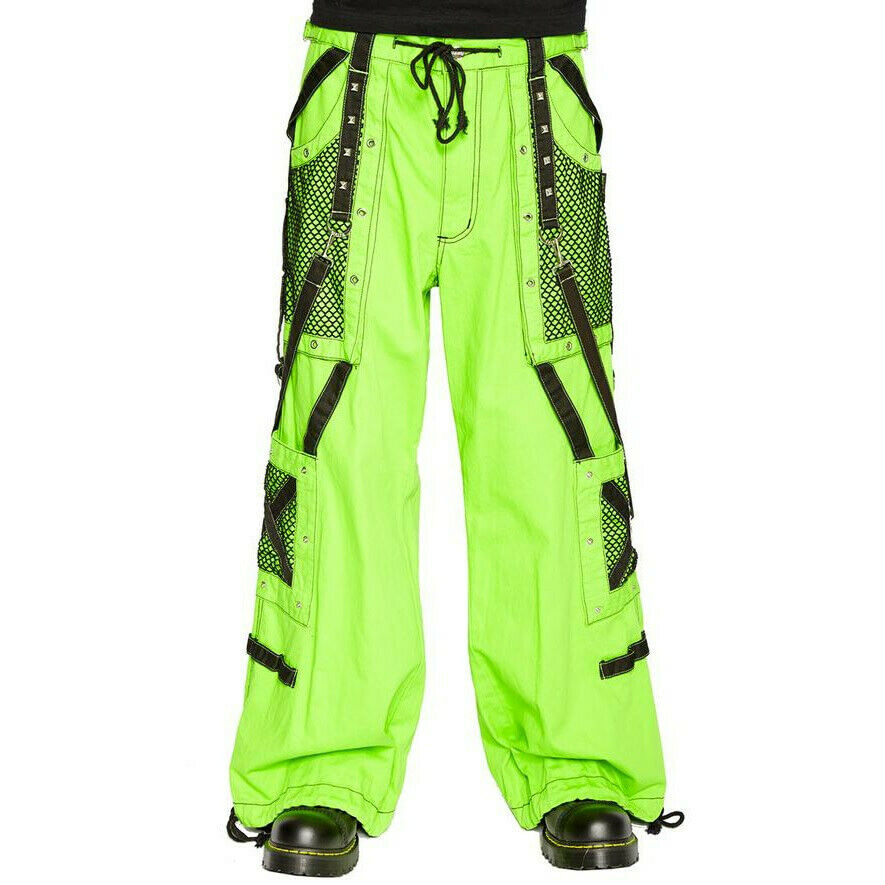 Men Gothic Bondage Pant Alternative Punk Rock Emo Tripp Lime Light Symbol Trouser