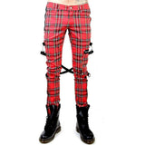 Gothic Bondage Red Plaid MenS Pant Alternative Punk Rebel Rock