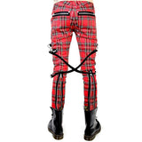 Gothic Bondage Red Plaid MenS Pant Alternative Punk Rebel Rock