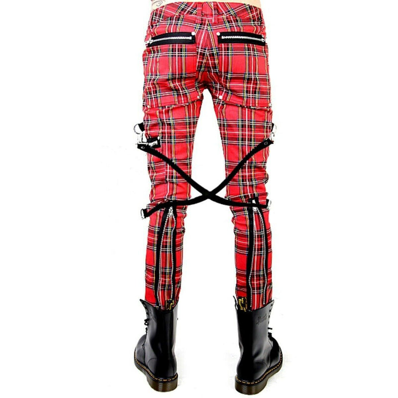 Gothic Bondage Red Plaid MenS Pant Alternative Punk Rebel Rock