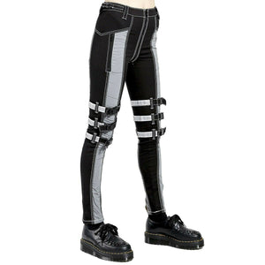 Gothic Bondage Reflective Men Pant Alternative Punk Rock Emo Trouser