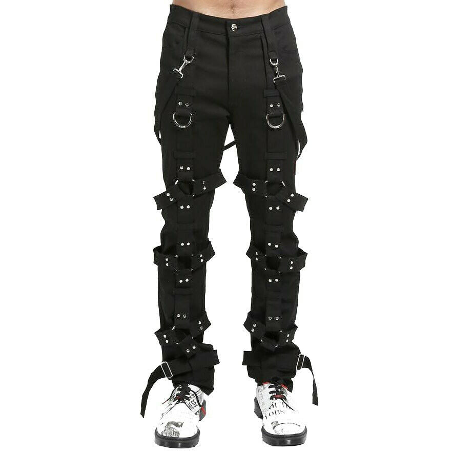 Men Gothic Bondage Pant Alternative Punk Rock Emo Harness Pants