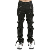 Men Gothic Bondage Pant Alternative Punk Rock Emo Harness Pants