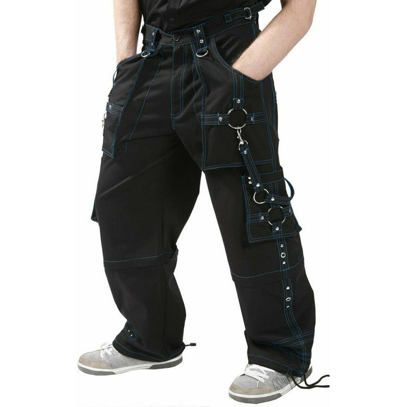 Gothic Men Bondage 4 Pocket Trouser Rock PUNK Black  Pant