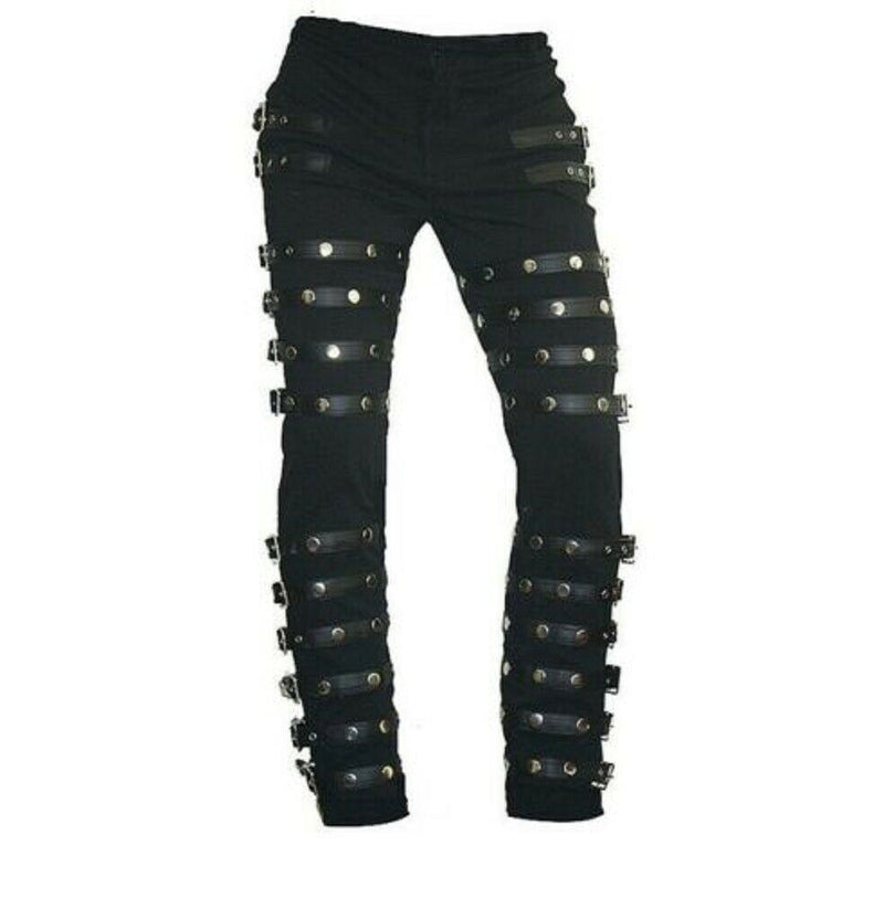 Michael Jackson Punk Classic Rivet BAD Concert Black Metal Rock Pants