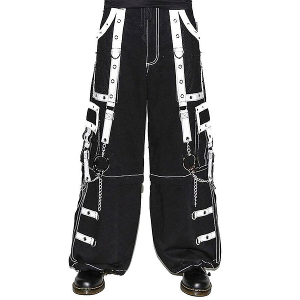 Gothic Men’s Handmade Bondage Cyber Pant Chain Techno Shorts Trouser