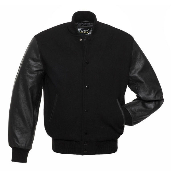 Varsity Baseball Jacket Wool & Real Leather Sleeves