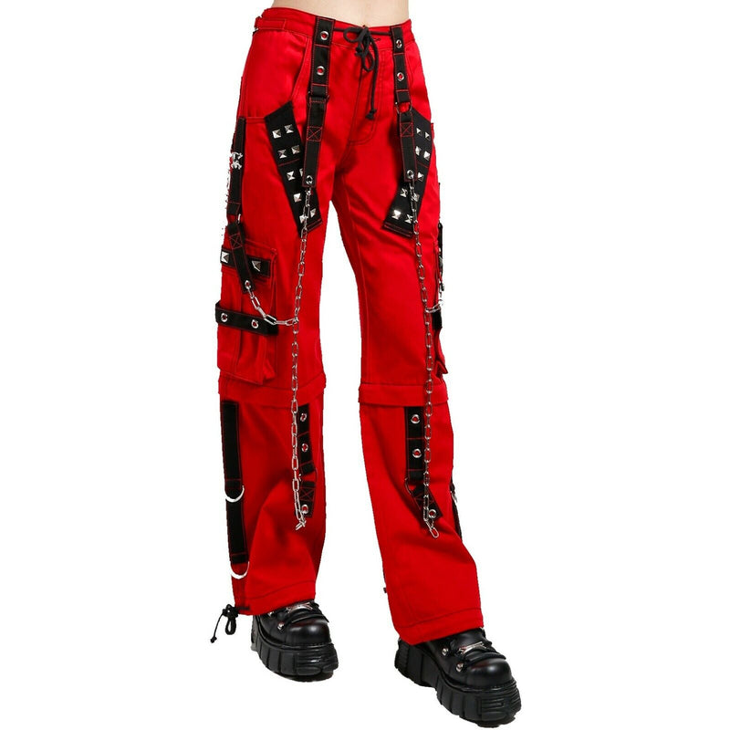 Gothic Bondage Men Pant Alternative Punk Rock Transformer Red Trouser Pant