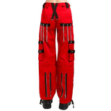 Gothic Bondage Men Pant Alternative Punk Rock Transformer Red Trouser Pant